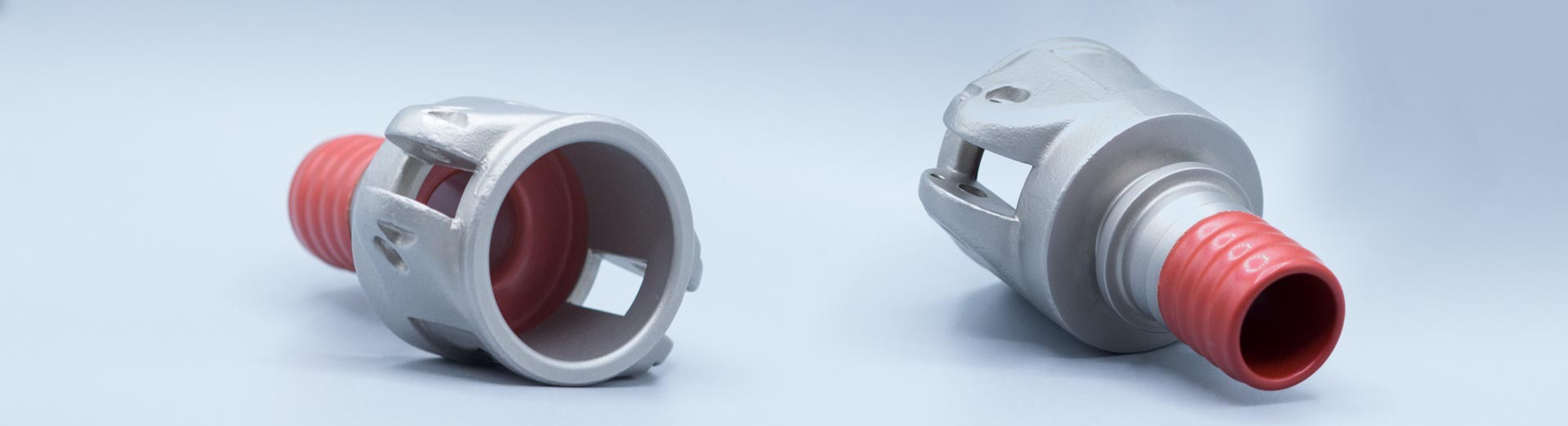 Durable tank fitting coated with PFA adcoat 33/5000 in Ruby Red, ensuring superior chemical resistance and longevity.